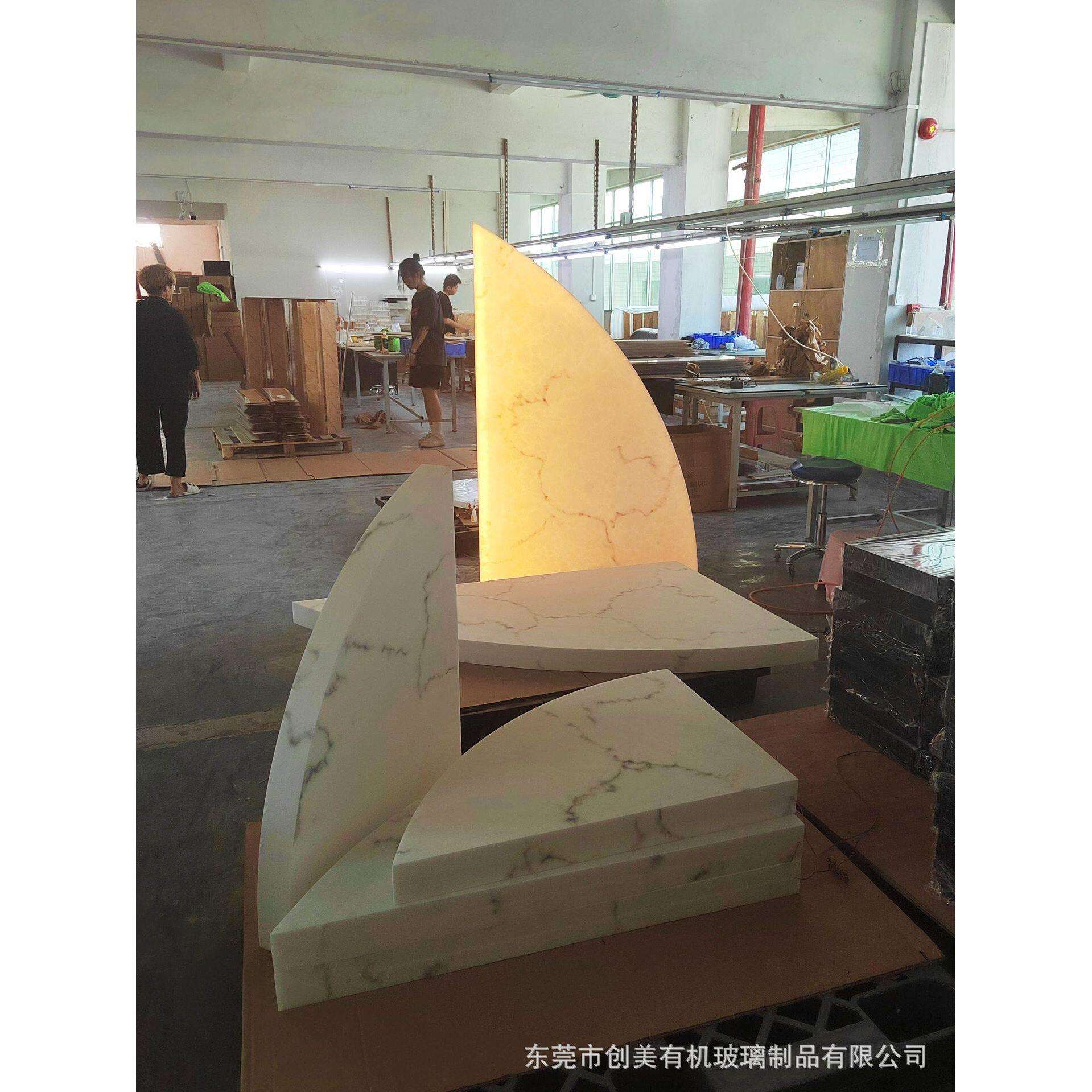 亚克力落地灯客厅卧室氛围灯拍照摆拍大理石色现简约带灯摆件