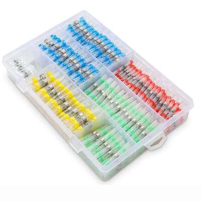 跨境 400PCS 盒装焊锡环热缩对接连接器套件防水绝缘接线端子