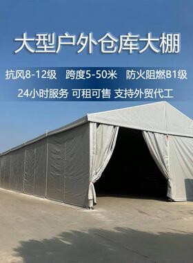 灰色临时仓储帐篷铝合金大型蓬房工业临时物流简易车间厂房搭建
