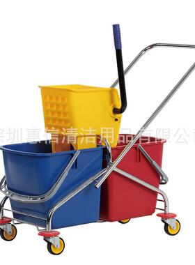 白云清洁AF08071大号双桶下压侧压式60L榨水车柞水车挤水桶拖把桶