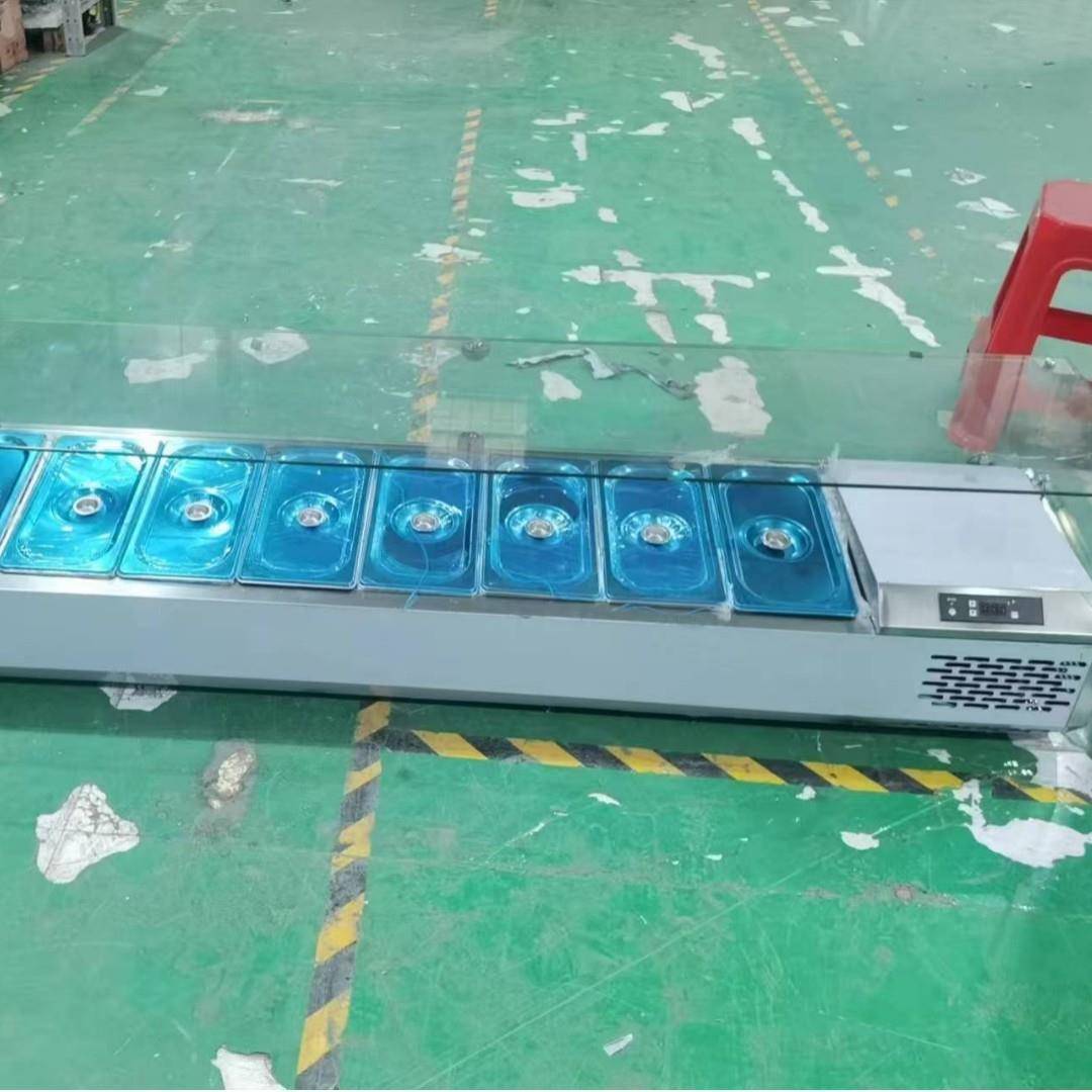 商用沙无品牌/拉玻鲜柜台式沙拉柜冷甜品展示柜璃披藏萨保操作台
