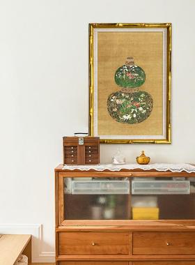 《葫芦花式瓶》法式复中国风玄关装饰画新厅中中77354古客书古房