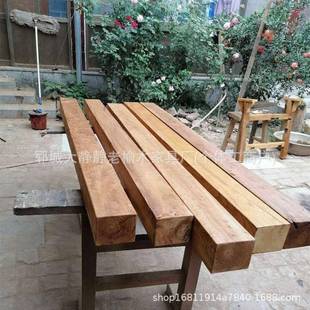 老榆木房料风化GLD实木老门板旧木方子房梁搭旧建柱原木隔断木梁