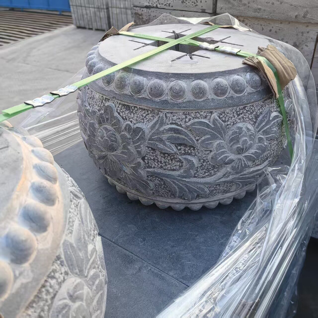 石雕柱墩石圆形青石墩石雕柱顶石祠堂大殿仿古柱墩石