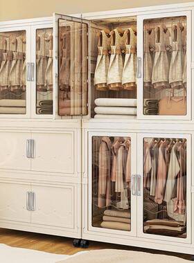 收纳箱门衣用柜家30822卧室衣物折叠收纳柜子置物柜玩具塑料双开