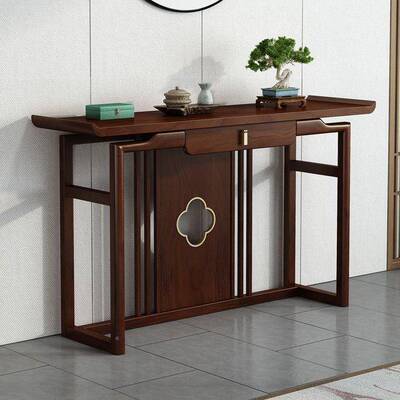 中式玄桌中式21760木供桌条案关进门入户新老榆木玄关实台胡桃木