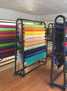 黑色织料展示架中岛纺架型架面料色卡移动LGC样面布架桌布架皮革A