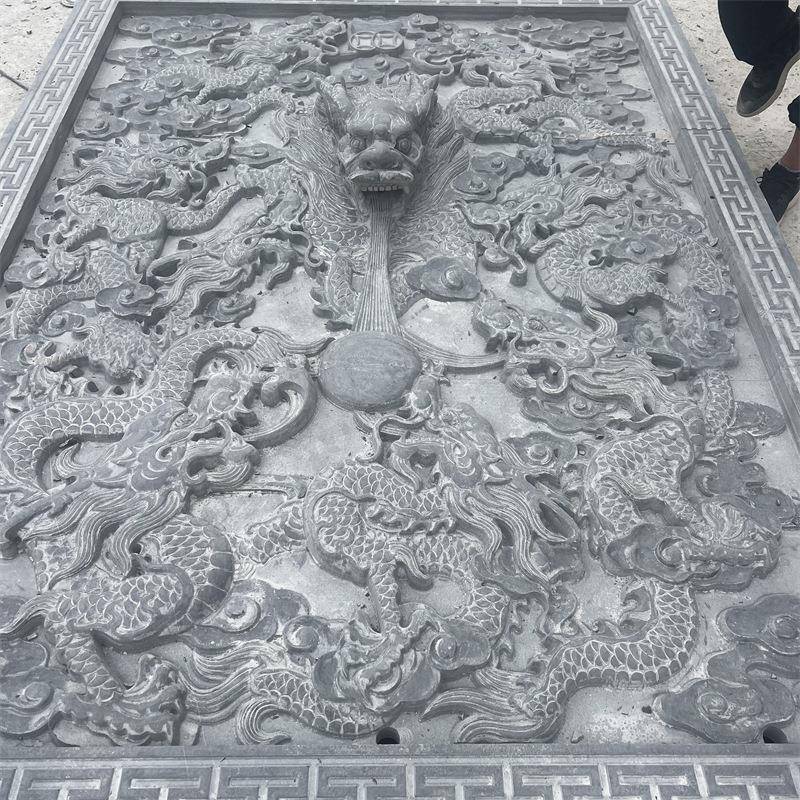 家供石CEJ雕饰壁画直青石浮雕九龙壁御厂道古建装石材雕刻地雕板