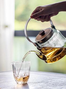 水玻家璃煮茶器水煮晶茶炉茶具XMK套装用高端电陶炉蒸煮茶高提梁