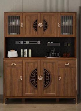 新中式餐边高柜一体储靠墙厨房柜YAN子物柜客置厅收纳柜实柜木框