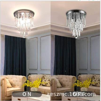 道4221水晶灯灯走廊led卧室灯圆形创意吸灯顶灯过小客厅门厅灯玄