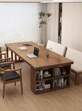 脑简条约客23107厅书桌学习桌家用字书柜办公桌写工作台电桌实木