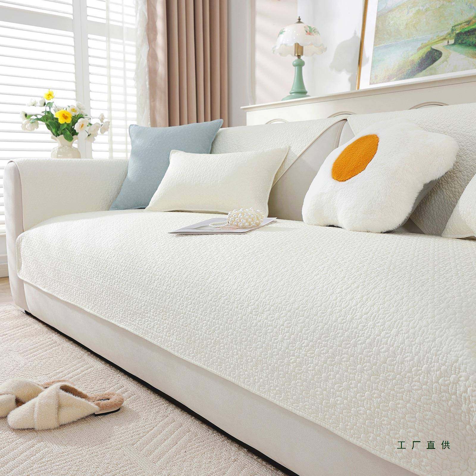 奶油棉质布F986H596沙垫四季发通用艺防滑风沙发套罩巾绗缝水洗棉,居家布艺,沙发套,淘宝优惠券,粉丝福利购,淘宝优惠卷