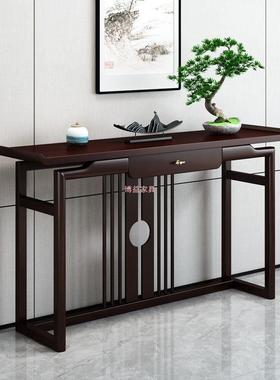 中新式式关桌中实木供桌条案进门入户老玄榆木玄关台胡89425桃木