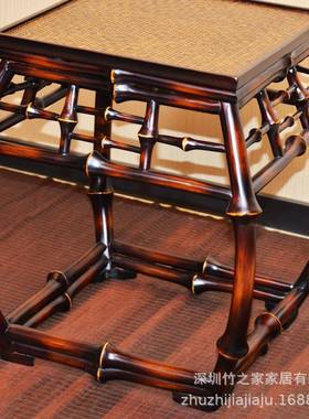 竹中式圈椅家具竹椅子仿竹古椅茶椅休编筇68280竹椅家居闲椅筇筇