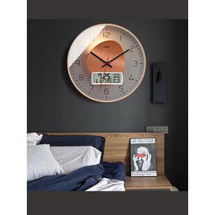 钟表挂钟客家时用时尚205新款简约现代钟免打孔创意挂墙RPO石2英