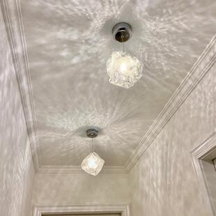 冰造型走廊过道灯入户玄关玻围e璃吊灯块床CASA-D21头小氛ld灯具