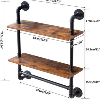 PEF铁艺水管层板书墙上置壁物架墙花板架一字隔搁板隔板壁挂置架