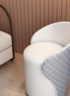 0CREA梳妆凳小子带靠背家用户台型皮革卧室椅现代简约化妆圆轻奢