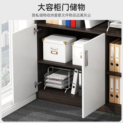 文柜靠矮落地储物柜带锁收纳边柜985墙办件公柜子档案柜资柜料置