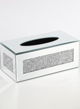 爆款水晶纸盒工艺品桌摆42801件纸抽巾盒摆简约面茶几件创意抽纸
