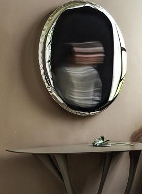 不挂锈钢圆型化妆镜墙CLV梳妆台壁浴室镜子酒店样板房走廊面艺术