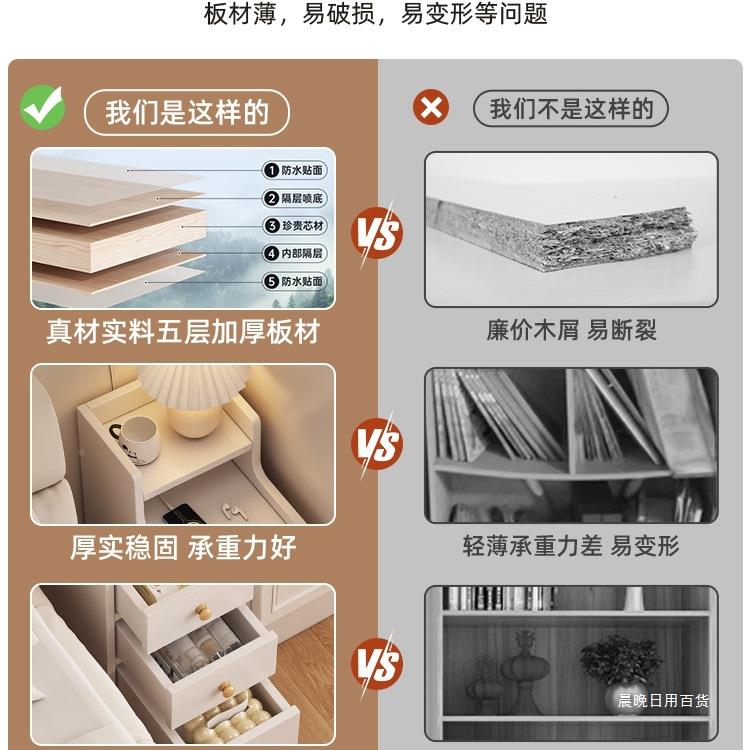 床头小型储物收纳柜柜你一体QVD卧室床边极窄夹缝物小柜子简易迷