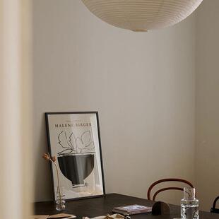 丹麦抽象几黑白业风植何物画线条工装20220305饰画客厅卧室书房挂