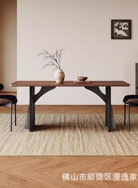 中古风实餐桌长方形高家用白板蜡木木法式复古飞鸦82048端大全实