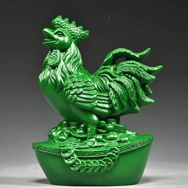 绿色木雕二生肖摆件GG01106实木质十鼠牛虎兔一龙蛇马羊套猴鸡狗