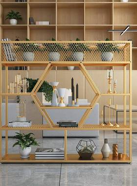 现代简约办wyy25091公落屏风花隔板绿植室置物架隔板子落地书架架