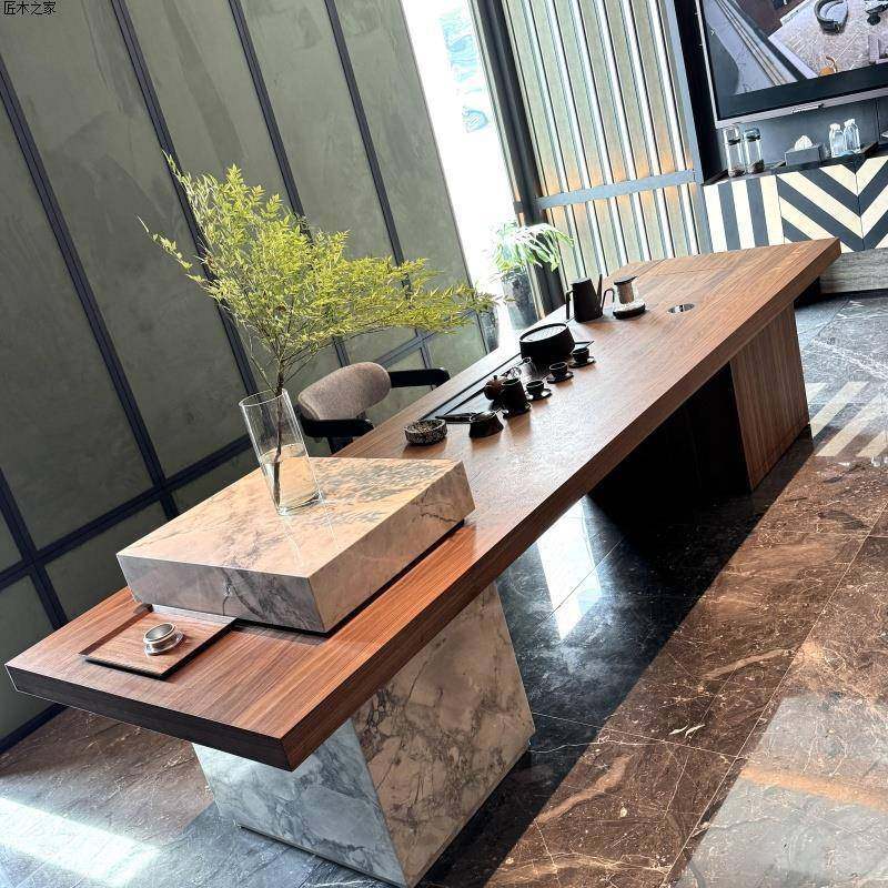 新中2式实木茶桌2无品牌/05新款高端北黑胡桃木岛台美餐桌一体两,商业/办公家具,餐桌椅系列,淘宝优惠券,粉丝福利购,淘宝优惠卷