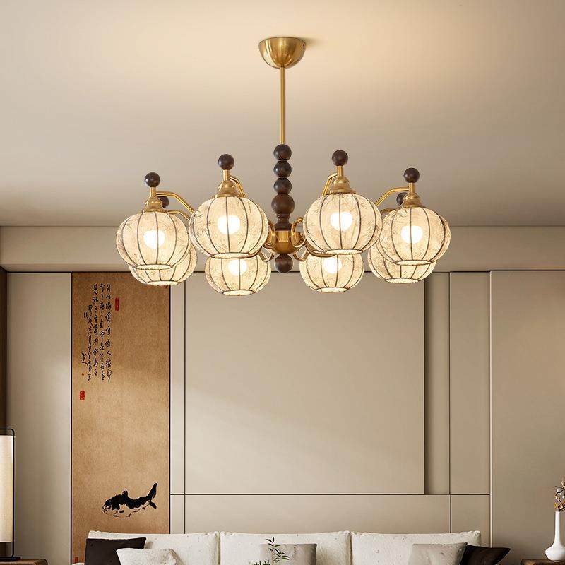 吊宋式美720学客灯具2025年新款新中式布艺吊灯美设式复古计师厅,家装灯饰光源,智能吊灯,淘宝优惠券,粉丝福利购,淘宝优惠卷