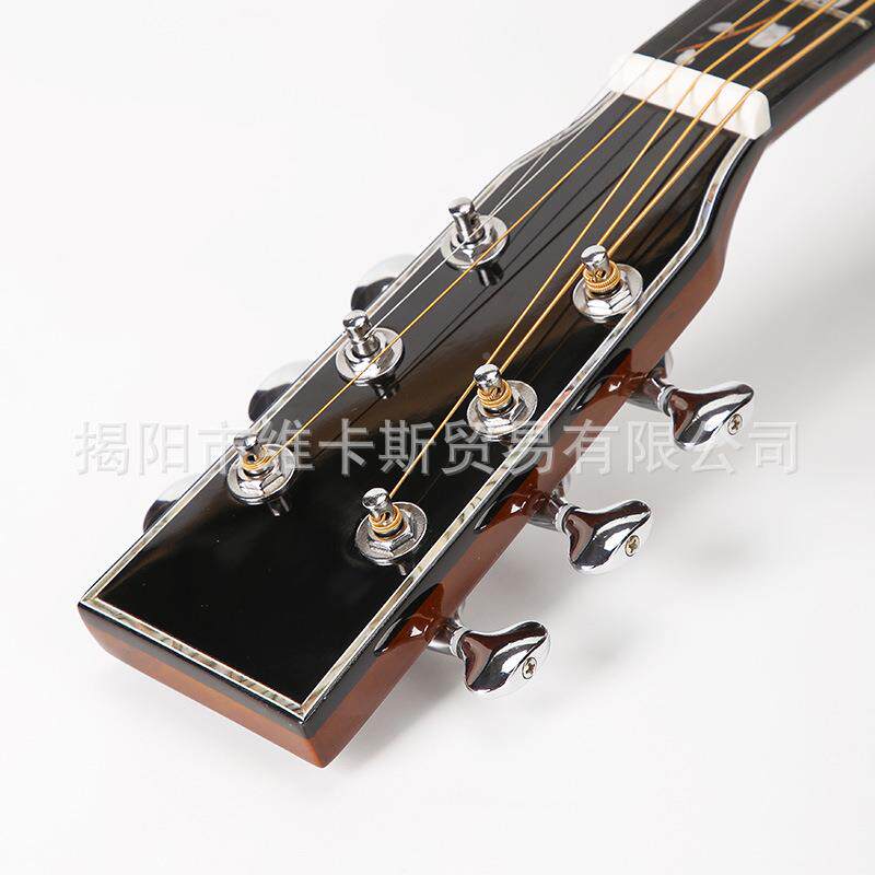 全单吉他41寸民谣工厂货云杉桃花全单板喜鹊原雕花声电全单吉他箱