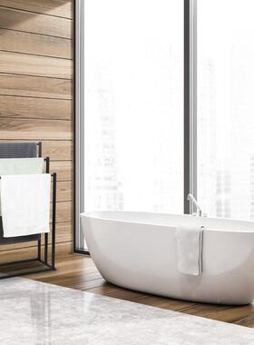 RNI巾架免打孔落地立式浴巾轻架置奢金毛属浴室收纳物架卧室阳台