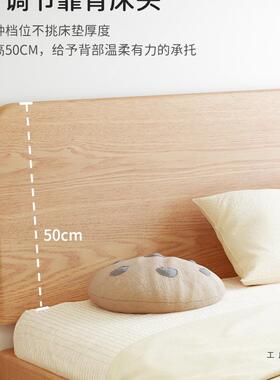 榻实木床9851米8双人床家用现代榻简约次卧儿童1米5木床红橡可米