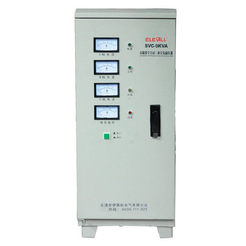 伊莱科SVC-9KV 380V稳压器9000W稳压电源全自动立柜式指针三相