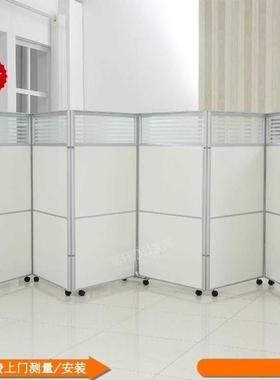 拉办公室轮移动屏风隔断可折叠推简约工厂间带活动屏风EUJ车隔断
