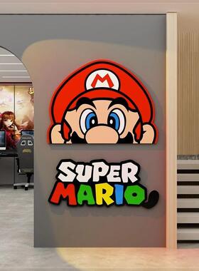 房网马里奥墙面贴画电竞ff2R8X88屋间布红置装公饰小改造用品儿童