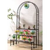 铁艺拱门阳爬藤架置架台多层无品牌 露台绿植物花盆挂架