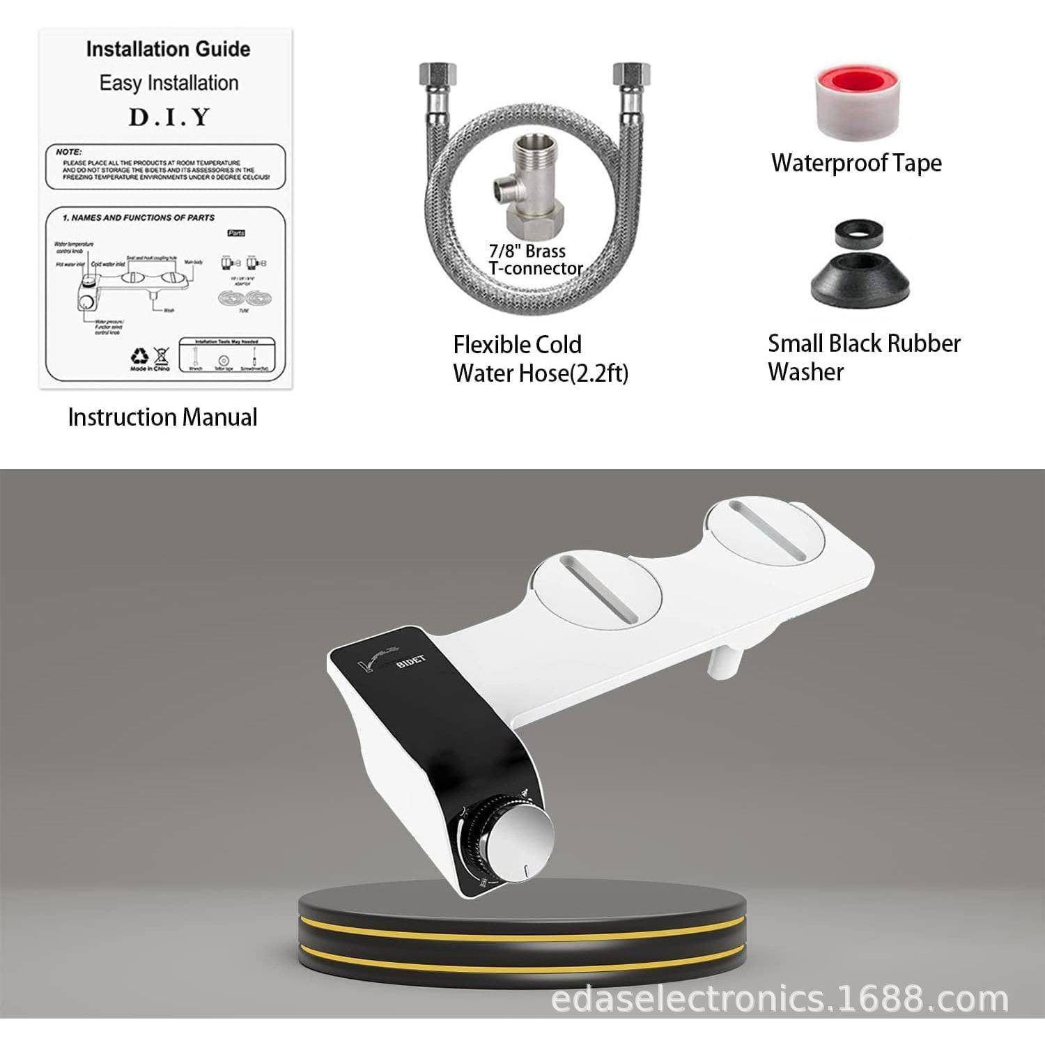 力家直FHM销洁身器简易安实装洗屁商妇洗器坐便器盖板不插股电智