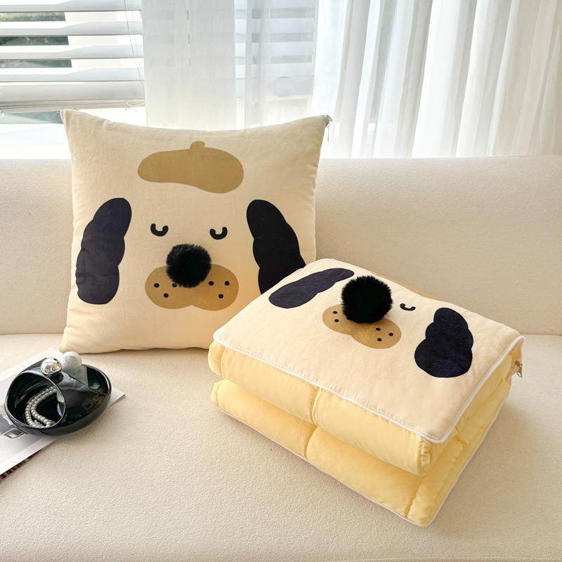 新品卡通熊猫刺绣靠宝垫被亲肤小团午球两用二毛合一睡车jSkRSz4d,居家布艺,抱枕被,淘宝优惠券,粉丝福利购,淘宝优惠卷