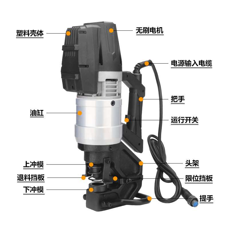 手提式电动液压冲孔机无刷电机NMHP-22/32开孔器角铁铁板打孔工具