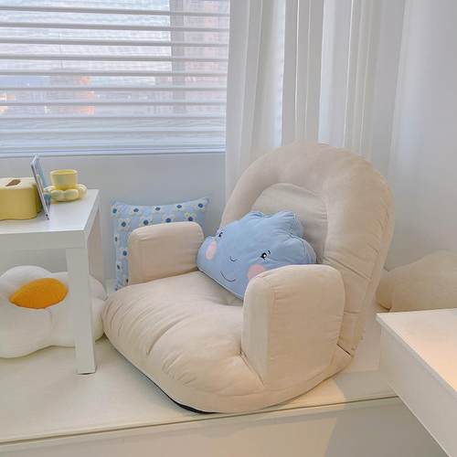 Q休3Y347懒人沙发可躺躺可睡榻榻米飘窗上垫闲座椅无腿折叠椅床靠