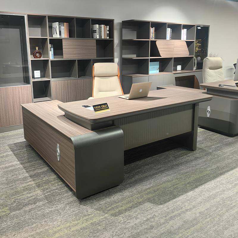 办公桌老板桌大现约代总裁HQ桌1.简8m/2.4米班台办公室家具桌椅组
