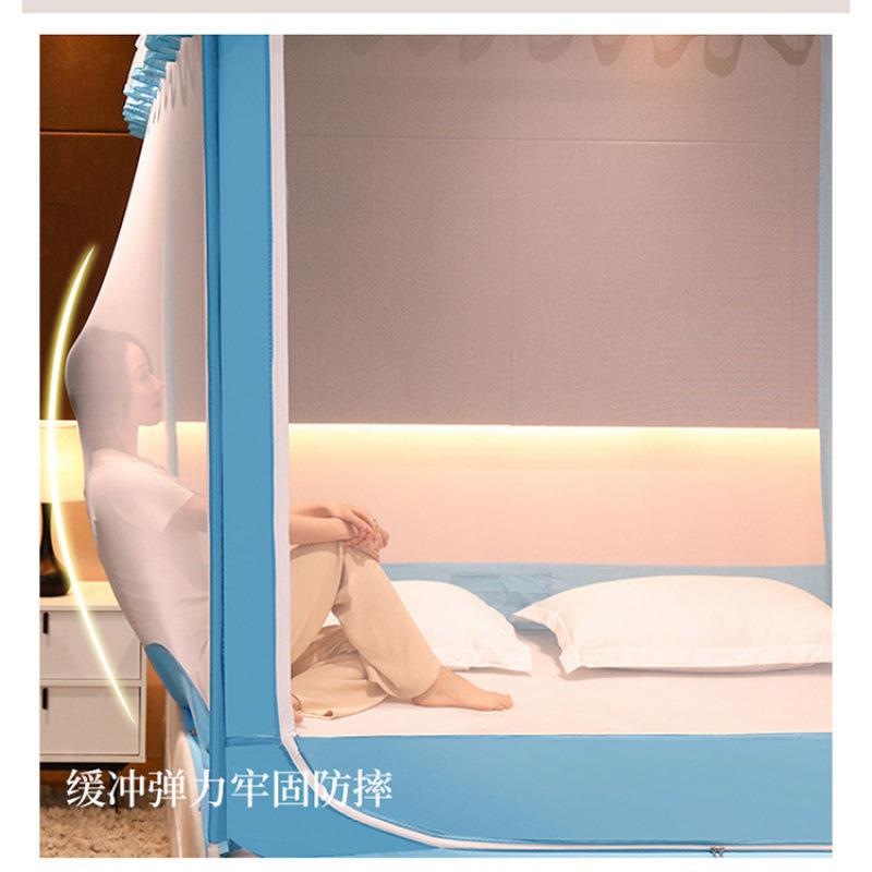 202新款三开门拉蚊帐蚊儿童防摔蒙5古防包方帐66syDEbE围链闭帐子