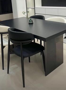 亚克力岩餐板型桌纯黑小户餐厅家用长形悬浮简约岛方台饭桌000620