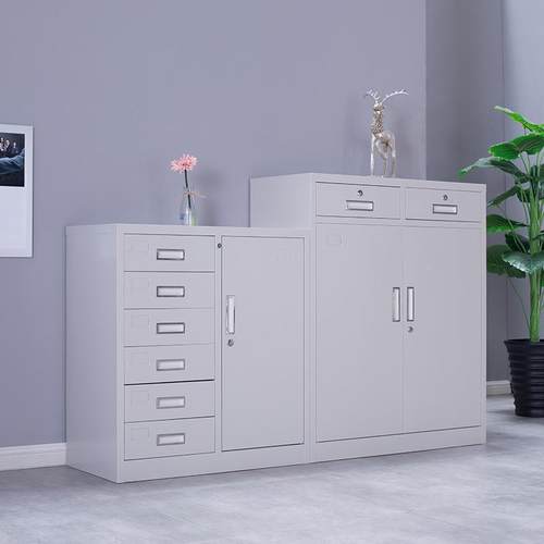 办公室柜矮纳柜钢制028铁皮件档案资料柜储物柜凭证柜文带锁收小