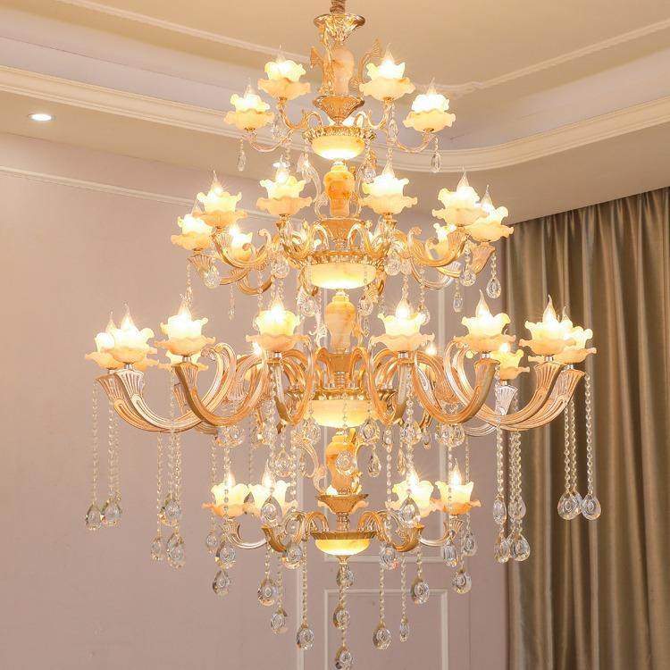 欧式别墅式楼客厅水晶大吊吊灯酒店大工程855堂大厅美式楼复中楼,家装灯饰光源,智能吊灯,淘宝优惠券,粉丝福利购,淘宝优惠卷