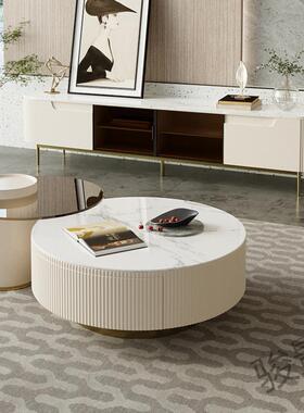 FS轻奢岩0板白色茶3086几客家师用小户型221新款设计法圆式现代形